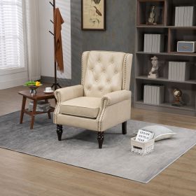 COOLMORE Wood Frame Armchair, Modern Accent Chair Lounge Chair for Living Room