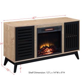 ACME Gamaliel Fireplace in Oak & Espresso Finish AC00848